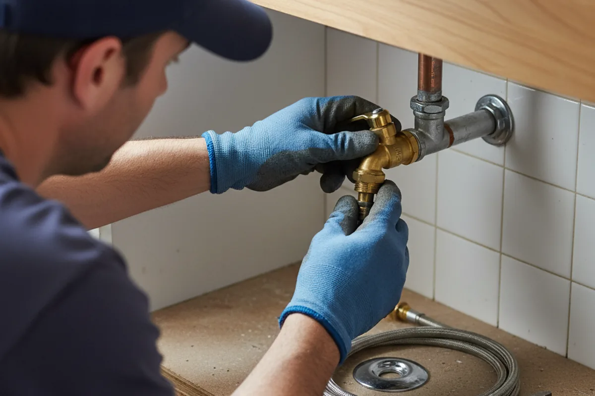 Shutoff valve and fitting work during Burst Pipe Repair in Fairhaven
